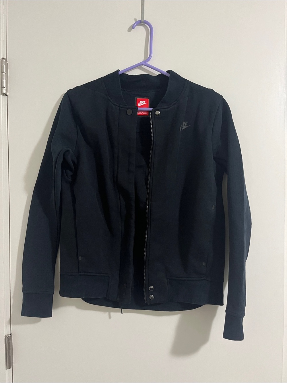 Nike Black Women's Bomber Jacket with Subtle Logo